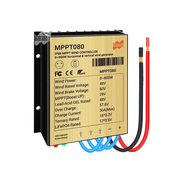 MPPT Vindcontroller, Maksimal Effekt, IP68 Vandtæt,30A, 48V vekselstrøm, 800W