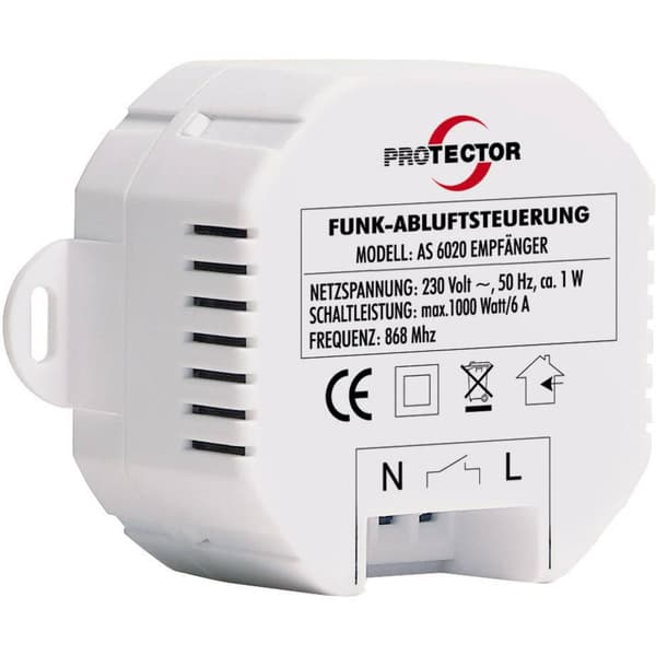 Protector Trådlös frånluftkontroll AS 6020.3 1000 W Vit, Brun