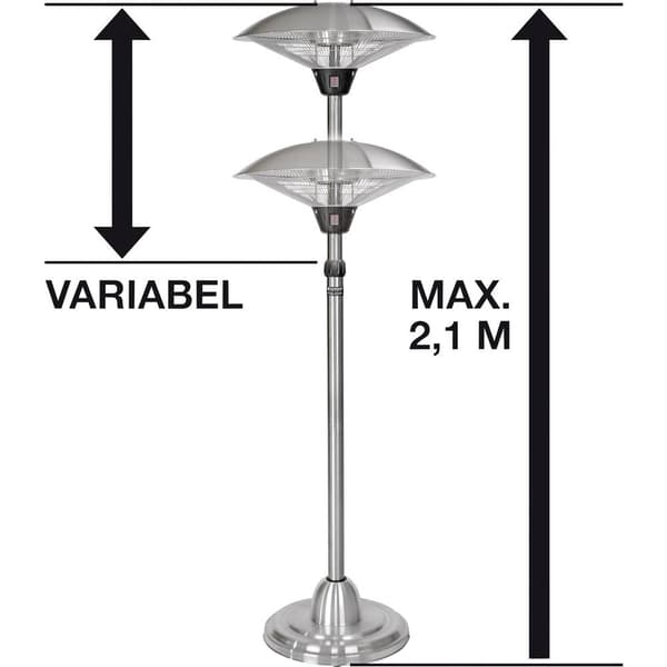 Einhell NHH 2100 Halogenvärmeelement 900 W, 1200 W, 2100 W Silver