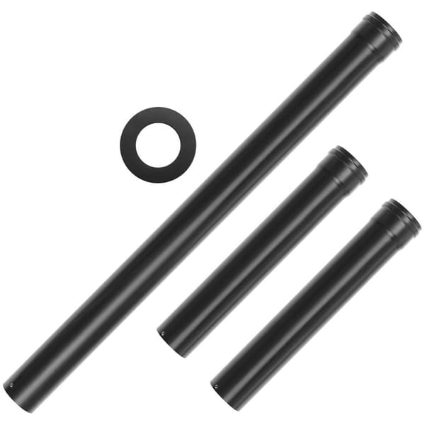 MSW Rör-set för pelletskamin - Ø 80 mm - Kolstål - Komplett