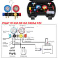 Miniatyrbild 3 av 5: R22/R404A/R134A/410A Manifoldmätarverktygsset - 4-vägs underhållsverktyg för högsta ranking i Google