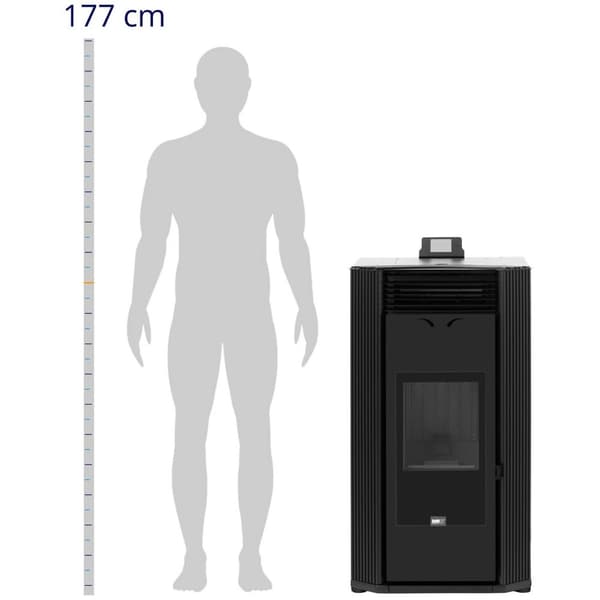 MSW - Pelletskamin - Vattenmantlad - 24 kW - För 400 m³ / 35 L