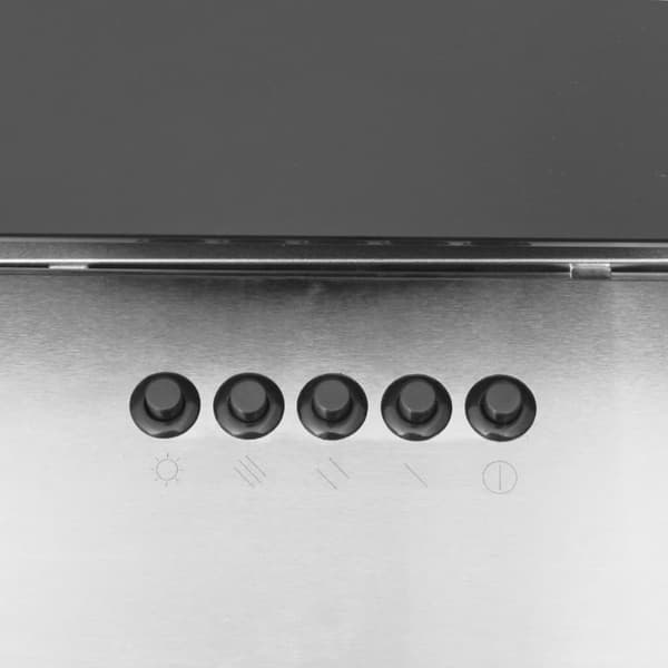 Köksfläkt 60 cm rostfritt stål och härdat glas silver