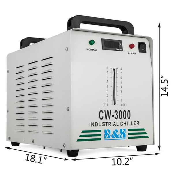 Teollisuuden vesi jäähdytin, termolyysi teknologia, sopii CNC/laser kaiverruskoneille., 220V