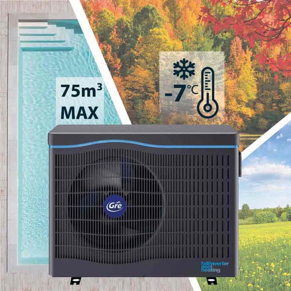 Gre Inverter Värmepump 75 M³ 230 V Ø50mm 13kw Blå 75 m³