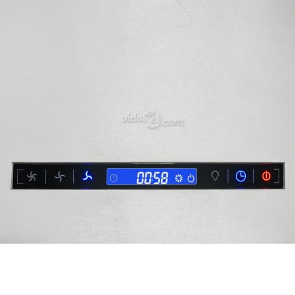 hængende ø-emhætte med touchsensor LCD 55 cm rustfrit stål
