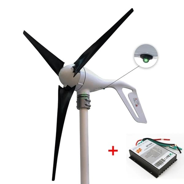 Vindmølle Generator Kit, 400W Effektudgang, PWM Controller, 24V, 6 hvide blade, 400W