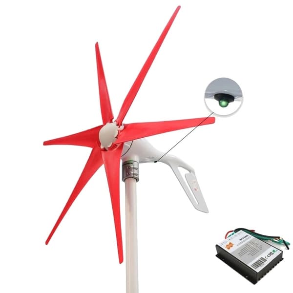 Vindmølle Generator Kit, 400W Effektudgang, PWM Controller, 24V, 6 hvide blade, 400W