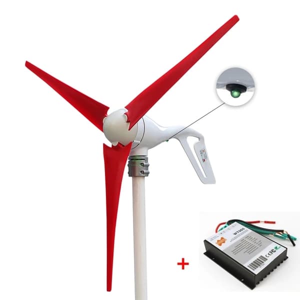 Vindmølle Generator Kit, 400W Effektudgang, PWM Controller, 24V, 6 hvide blade, 400W