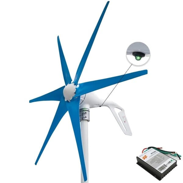 Vindmølle Generator Kit, 400W Effektudgang, PWM Controller, 24V, 6 hvide blade, 400W