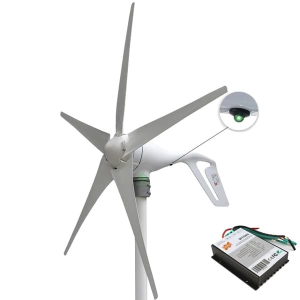 Vindmølle Generator Kit, 400W Effektudgang, PWM Controller, 24V, 6 hvide blade, 400W