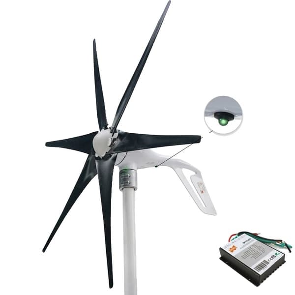 Vindmølle Generator Kit, 400W Effektudgang, PWM Controller, 24V, 6 hvide blade, 400W
