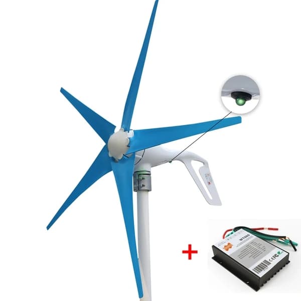 Vindmølle Generator Kit, 400W Effektudgang, PWM Controller, 24V, 6 hvide blade, 400W