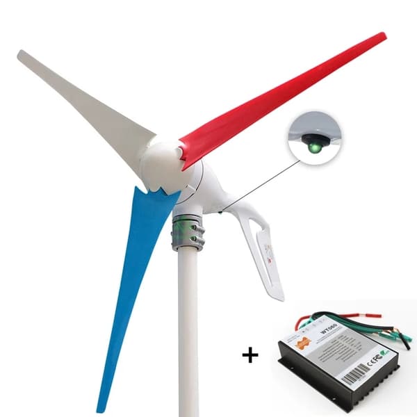 Vindmølle Generator Kit, 400W Effektudgang, PWM Controller, 24V, 6 hvide blade, 400W