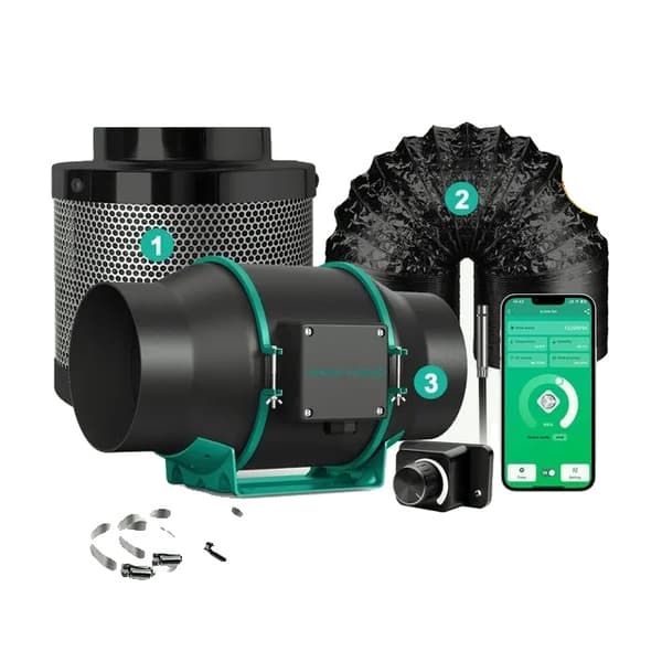 Væksttelt Ventilationskit, Smart Inline Ventilator, Kulfilter, Smart 4 FanFilterKit Smart 4 FanFilterKit