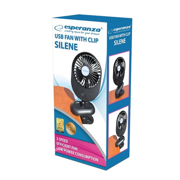Esperanza EHF103K, Kompakt USB-blæser, SORT