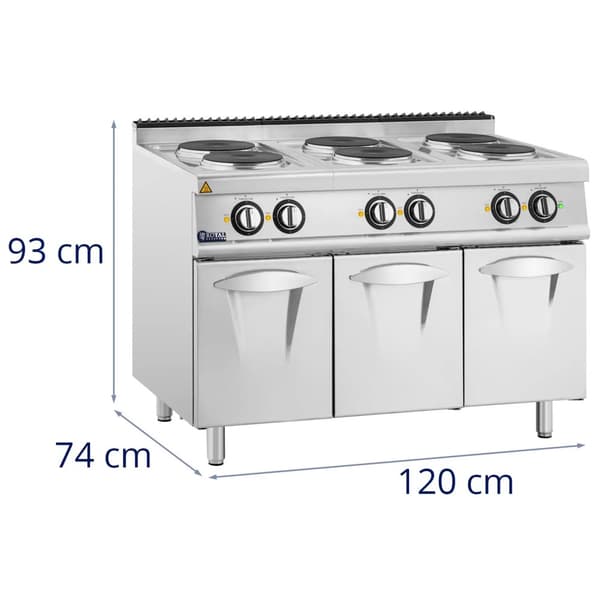 Royal Catering - Elspis - 15,6 kW - 6 plattor - Underskåp