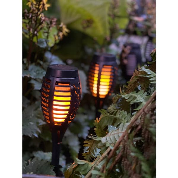 LED solar havelampe, flammelygte