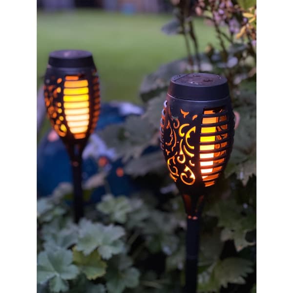 LED solar havelampe, flammelygte