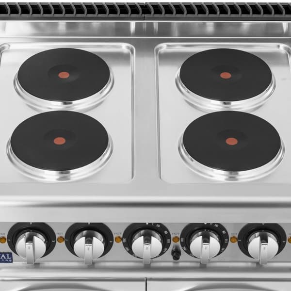 Royal Catering - Elektrisk spis med ugn - 13,9 kW - 4 plattor - 80 x 73 cm - Pro 730-serien