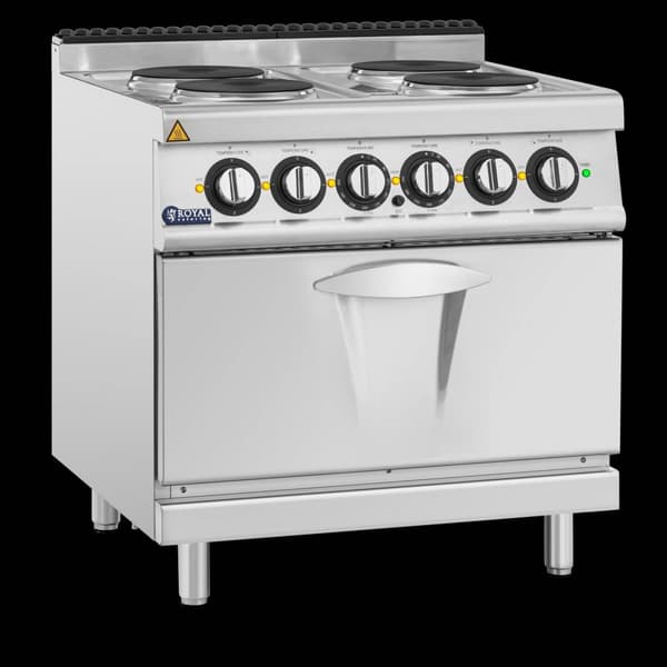 Royal Catering - Elektrisk spis med ugn - 13,9 kW - 4 plattor - 80 x 73 cm - Pro 730-serien