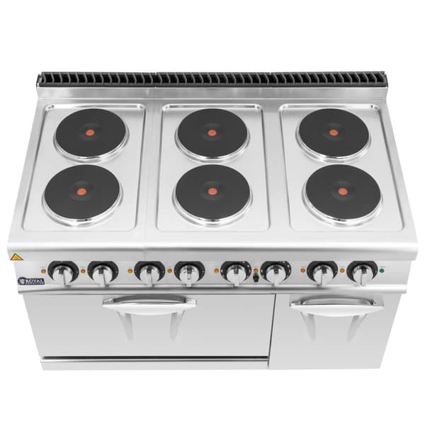 Royal Catering - Elektrisk spis med ugn - 19,1 kW - 6 plattor - 120 x 73 cm - Pro 730-serien
