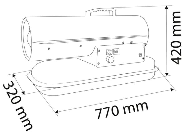 20kW öljynlämmitin, 19l säiliö, ei pyöriä