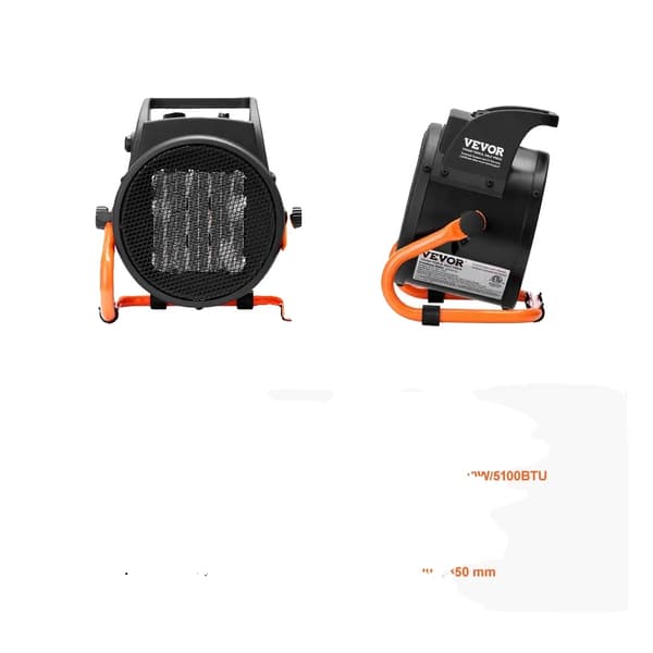 VEVOR Drivhusvarmer, 1500W Højtydende Effekt, 198 m³/h Luftvolumen,PTC