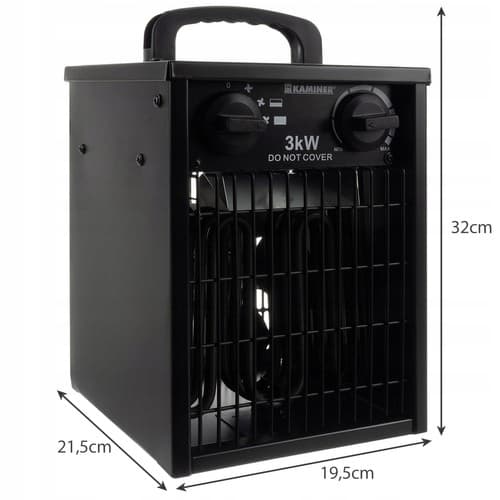 BEMI TEHOKAS LÄMMITIN 3000W FARELKA LÄMMITTIMEN PUHALLIN TERMOSTAATILLA