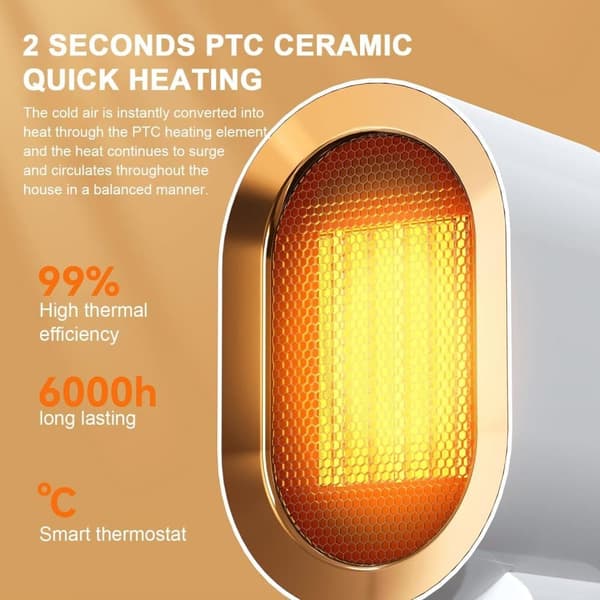 Space Heaters, Mini Portable Heater, Room Heater Fläkt, High Power 1200W Snabbuppvärmning Keramisk Elvärmare, För inomhus, kontor eller annan plats
