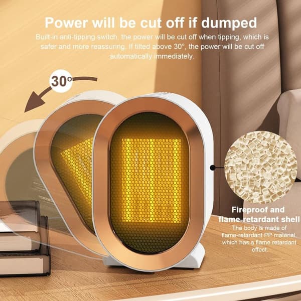 Space Heaters, Mini Portable Heater, Room Heater Fläkt, High Power 1200W Snabbuppvärmning Keramisk Elvärmare, För inomhus, kontor eller annan plats