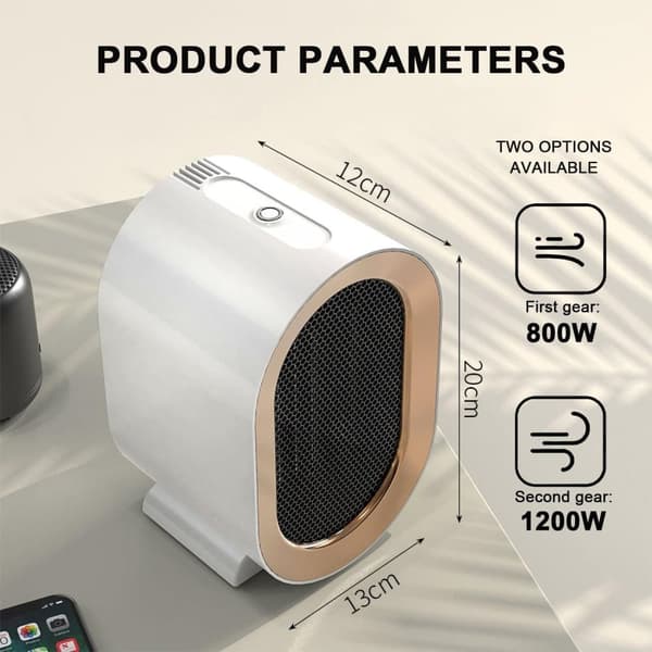 Space Heaters, Mini Portable Heater, Room Heater Fläkt, High Power 1200W Snabbuppvärmning Keramisk Elvärmare, För inomhus, kontor eller annan plats