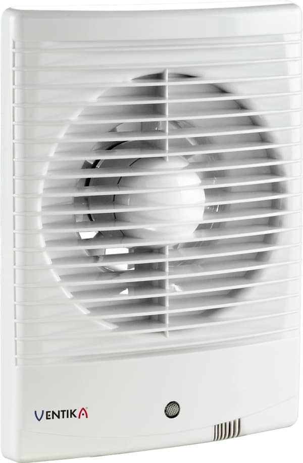 Forte 100 mm rektangulær aksial badeværelsesventilator, version med afbryder