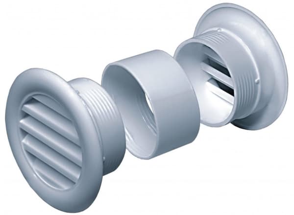 Valkoinen tuuletusritilä 40 mm aukolle