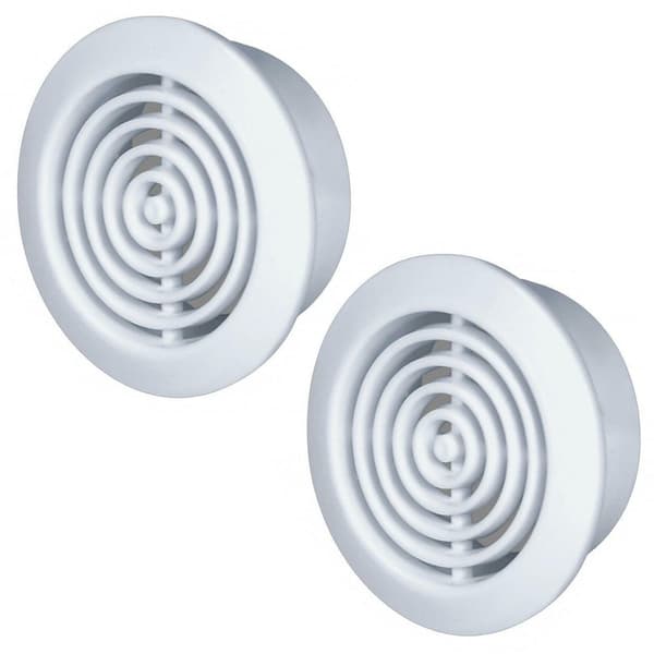 Hvid ventilationsrist til 45 mm åbning, 2 stk.