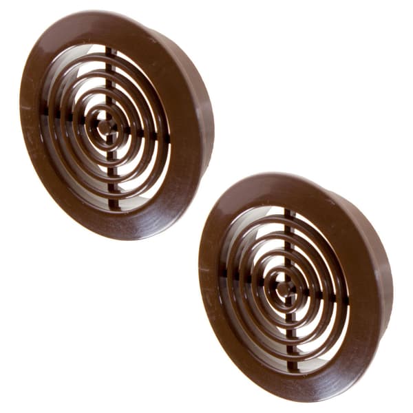 Brun ventilationsrist til 45 mm åbning, 2 stk.