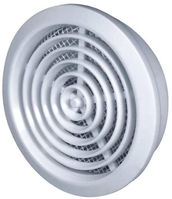 Hvid ventilationsgitter til 80 mm åbning