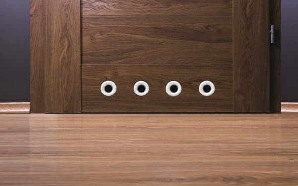 Vitt dörrventilationsgaller - 4 st.