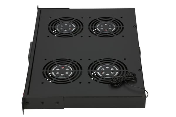 Extralink Tuuletinpaneeli 19", 4 tuuletinta, räkkikaappeihin, termostaatilla