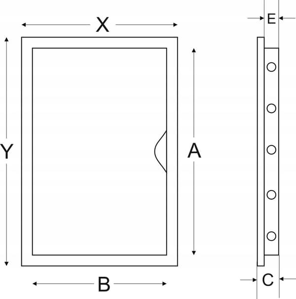 Tarkastusluukku valkoinen 20x20 200/200 ABS