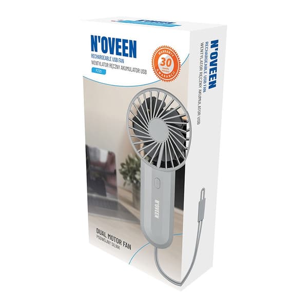 NOVEEN F220 USB genopladelig håndventilator