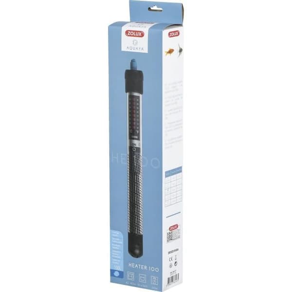 Akvariumvärmare - Zolux - Värmare 100 - 100 W - Längd 27 cm - Svart