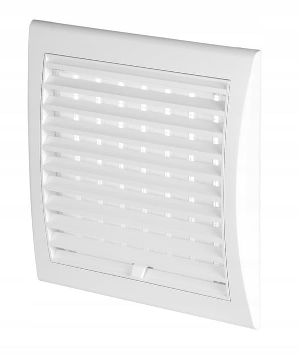 Vitt ventilationsgaller 169x174 fi125