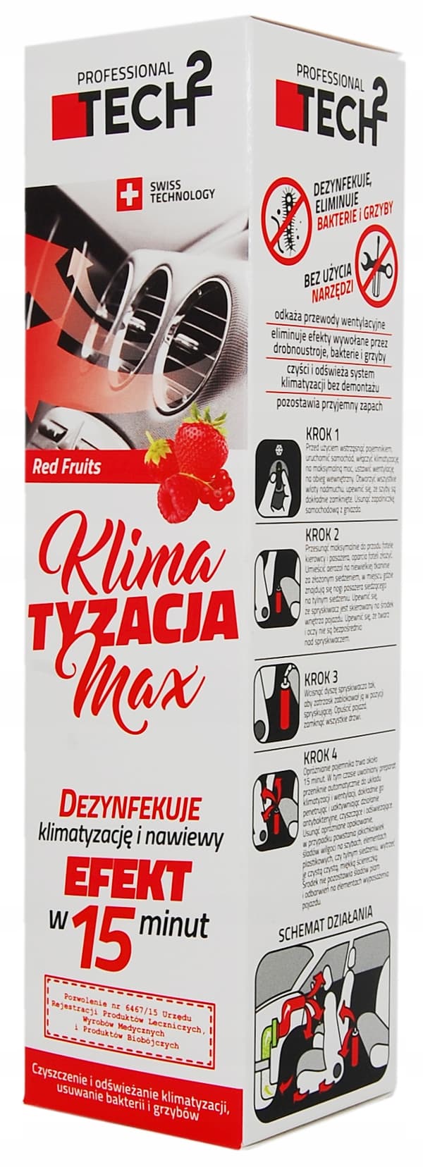 Max Red Fruits TECH2 -ilmastointilaitteen puhdistusaine