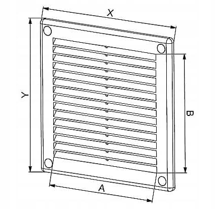 Ventilationsgitter hvid TRU6 200x200