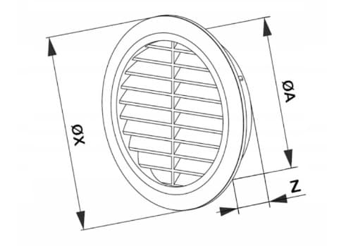 Runt ventilationsgaller T36 fi100-150 vit