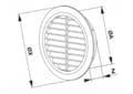 Miniatyrbild 2 av 2: Runt ventilationsgaller T36 fi100-150 vit