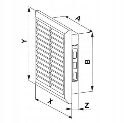 Svart ventilationsgaller T40 140x140