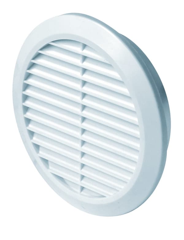 Rund ventilationsrist T32 fi125 hvid