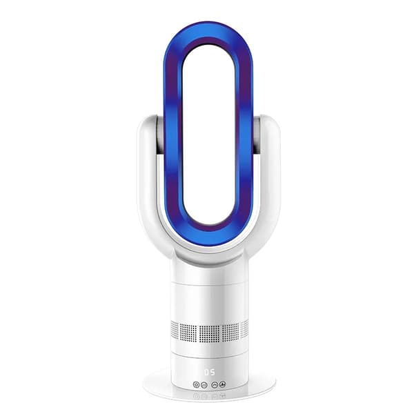Bladfri elektrisk ventilator, fjernbetjeningsfunktion, bladfri design, naturlig vind,EU, Frysende blå